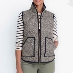 J. Crew Puffer vest herringbone xxs
